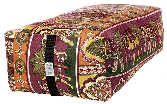 Bheka Rectangular 100% Cotton Yoga Bolster (India Ruby Print)