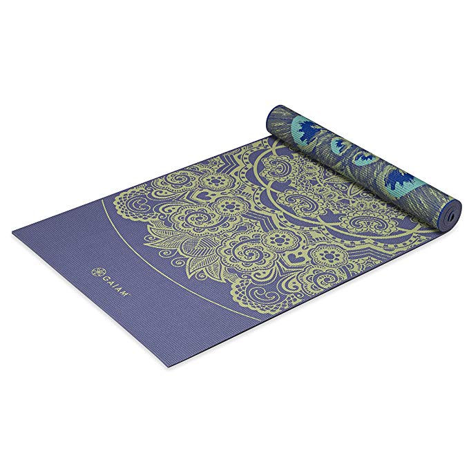 Gaiam Yoga Mat - Premium 6mm Print Reversible Extra Thick Exercise & Fitness Mat for All Types of Yoga, Pilates & Floor Exercises (68